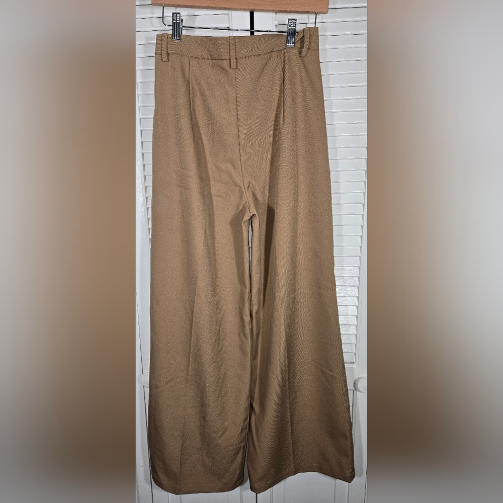 Anewsta High Waisted Wide Straight Legged Floral Embroidered Trousers Sz M/6 - Picture 4 of 4